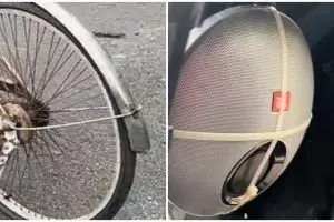 Penampakan sepeda pakai bodi superunik ini awalnya bikin bingung, dilihat dua kali baru tepuk jidat