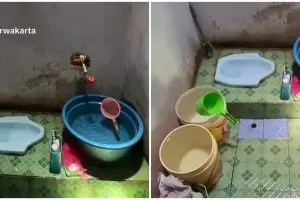 Dulunya pakai ember untuk wadah air, perubahan kamar mandi usai direnovasi ini auto glow up maksimal