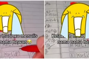 Guru SD ini tunjukkan jawaban kocak tugas muridnya tulis nama hewan, berasa isi teka teki silang