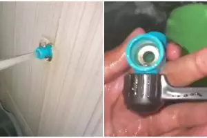 Momen kocak keran patah waktu air lagi kencang-kencangnya ini bikin panik, nyemburnya jauh banget lagi