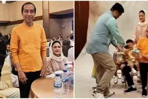 9 Momen pemotretan foto keluarga Jokowi-Iriana dan Kahiyang-Bobby, wajah Saud adik Nahyan bikin salfok