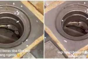 Orang ini niatnya nyuci beras tapi malah lihat penampakan di saluran wastafel, jijik tapi bikin geli