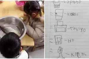 11 Potret kocak ketika murid diberi tugas guru, yang penting usaha