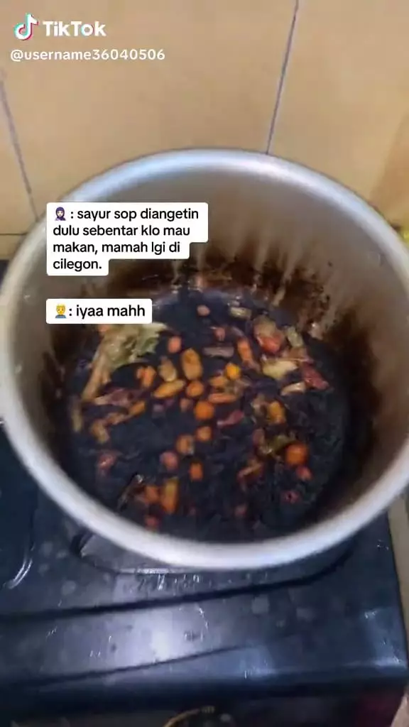 Sayur sop dipanasin dua jam © TikTok