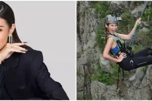 Cantik-cantik gemar olahraga ekstrem, potret aksi 8 seleb saat panjat tebing ini bikin deg-degan