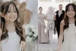 Gayanya di nikahan Gritte Agatha bikin salah fokus, 9 potret Gempi pakai dress ini bak model cilik