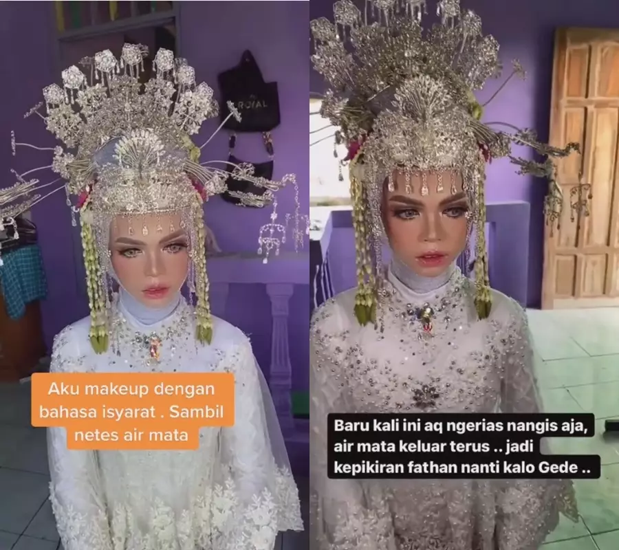 MUA menangis merias pengantin bisu © 2023 brilio.net