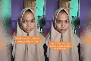 MUA menangis saat merias wanita lugu ini jadi pengantin mirip Yuki Kato, kisah di baliknya bikin haru