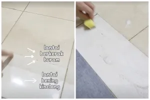 Hanya pakai 1 bahan dapur, ini trik ampuh bersihkan lantai keramik kusam dan berkerak