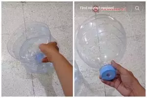 Aksi pria tunjukkan fungsi lain galon bekas ini kreatif banget, kerennya bikin melongo