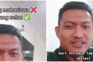 Momen mahasiswa sidang skripsi pakai kostum horor ini bikin ngeri, alasan di baliknya kreatif pol