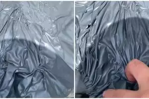 Wanita ini tutup jok motor pakai jas hujan biar nggak kepanasan, endingnya malah di luar dugaan