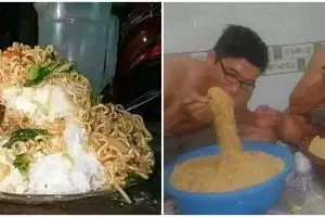 11 Potret kocak orang mukbang ini porsinya nggak kira-kira, emang boleh sebanyak itu?