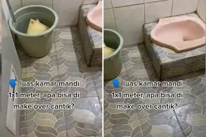 Kamar mandi sempit ukuran 1x1 meter disulap jadi mewah ala hotel, warganet auto minta spill