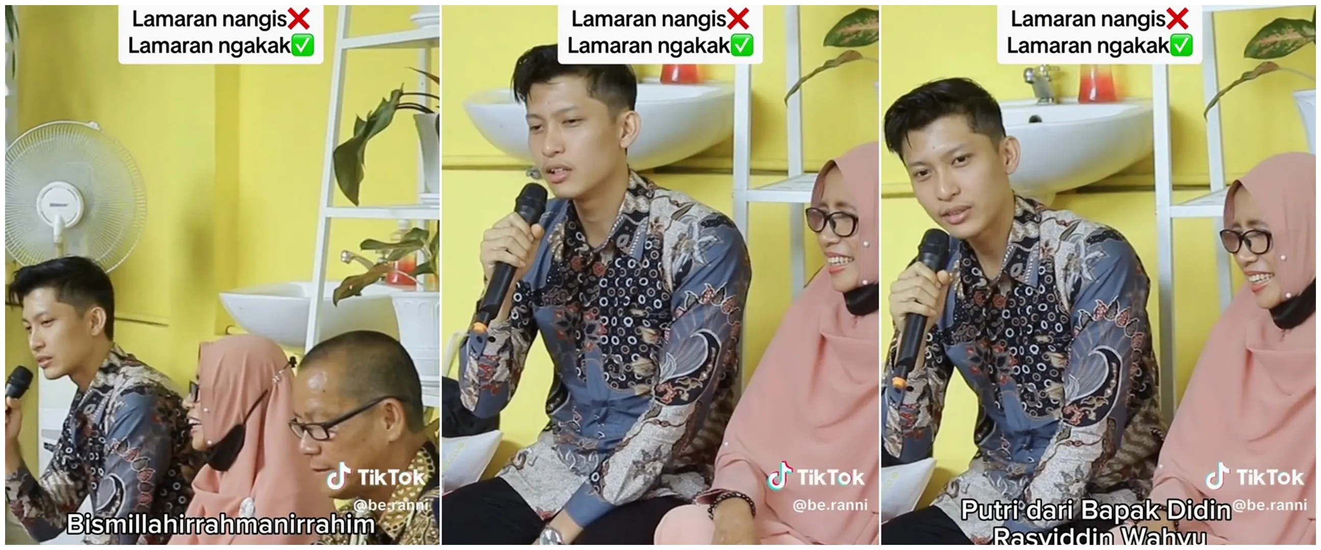Terlalu pasrah di depan calon mertua, momen kocak pria lamar kekasih ini bukan khidmat malah ngakak