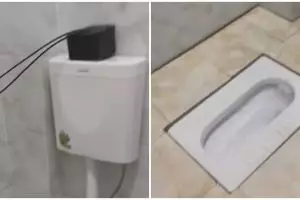 Bukan pakai gayung apalagi tombol flush, cara guyur toilet ini uniknya di luar nalar banget