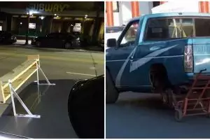 11 Potret lucu modifikasi mobil ini niatnya pengin keren meski bujet minim, jadinya nyeleneh