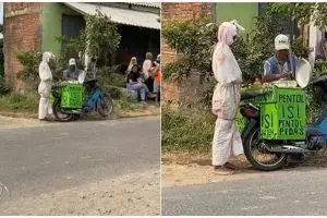 11 Potret kocak kelakuan random orang keluyuran sambil cosplay hantu ini absurd abis