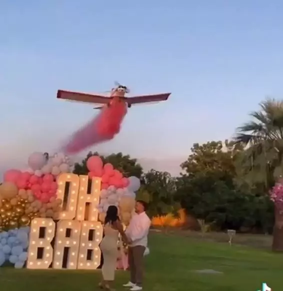 momen pesawat terjatuh saat atraksi di pesta gender reveal TikTok