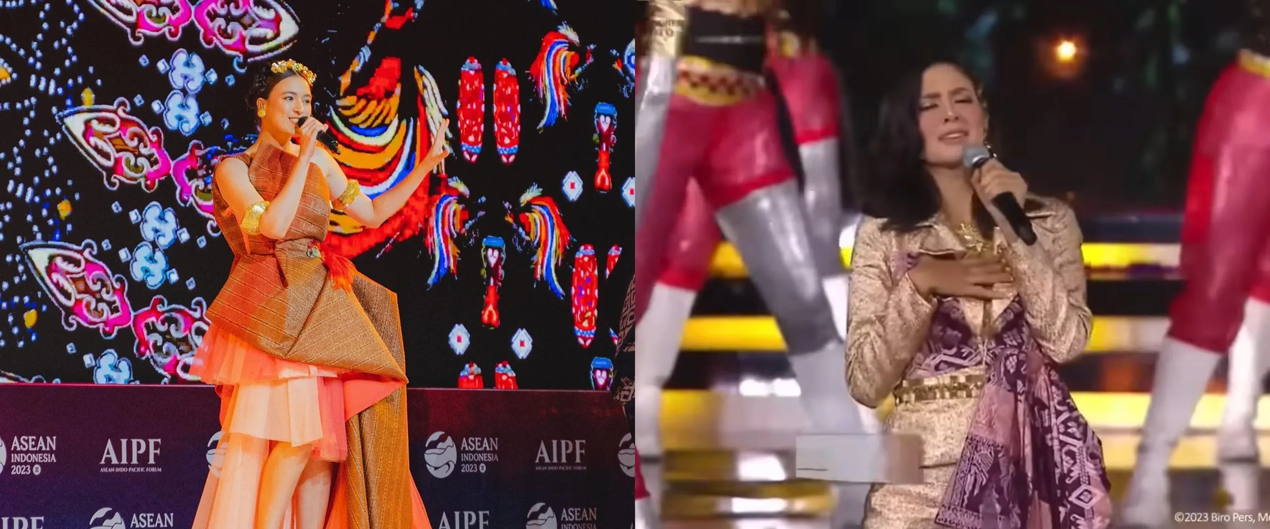 Gaya 10 seleb jadi pengisi acara di KTT ASEAN, aksi Aurelie Moeremans nyanyi lagu dangdut bikin heboh