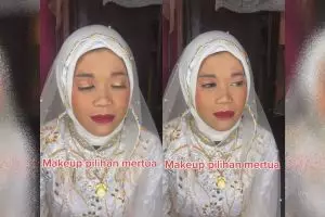 Beda makeup MUA pilihan mertua vs sendiri ini bikin warganet bingung, kok begini hasilnya?