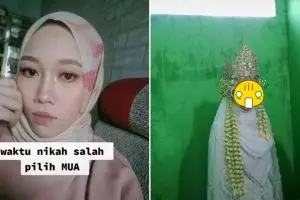 Salah pilih MUA, pengantin ini menyesal seumur hidup usai lihat hasil makeup-nya mirip Nyi Blorong