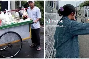 Dagangan tukang sayur ini lengkap bak supermarket berjalan, ada kulkas dua pintu buat simpan daging