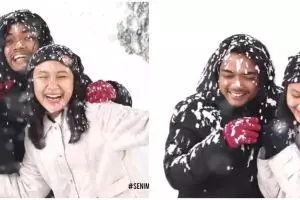 10 Potret prewedding ini terlihat estetik bak di lautan salju, saat tahu lokasi aslinya serasa tertipu