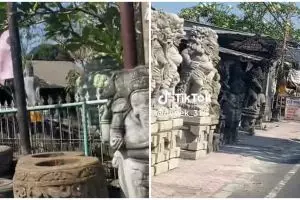 Toko patung batu jual pahatan mirip emoticon ini alih-alih buat takjub malah bikin ngakak