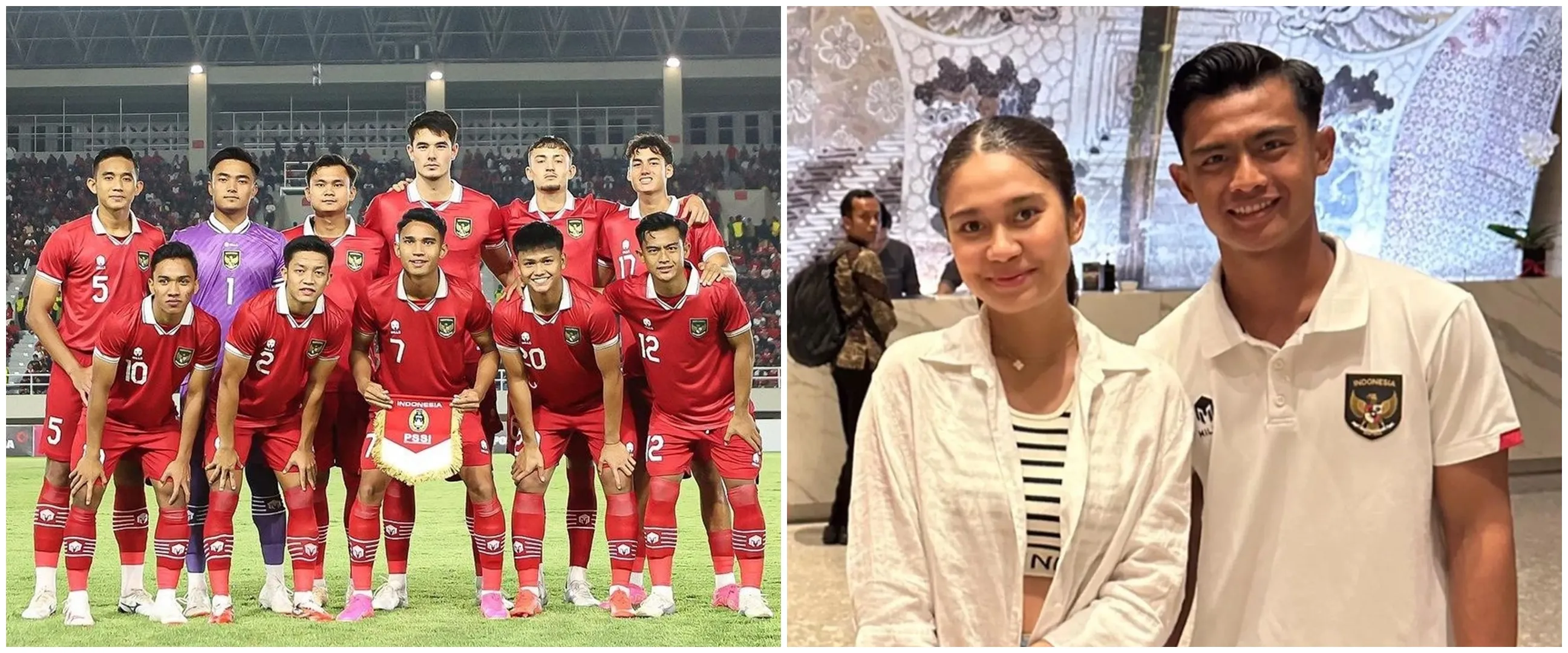 Bucin abis, ini momen Pratama Arhan tunjukkan kaus bertuliskan nama Azizah saat selebrasi gol