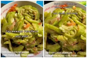 Bukan diremas garam atau direndam air panas, begini trik masak pare agar rasa pahitnya berkurang