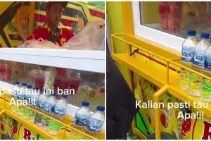 Gerobak pedagang kaki lima pakai ban nyeleneh ini potretnya bikin geleng kepala, serasa mau racing