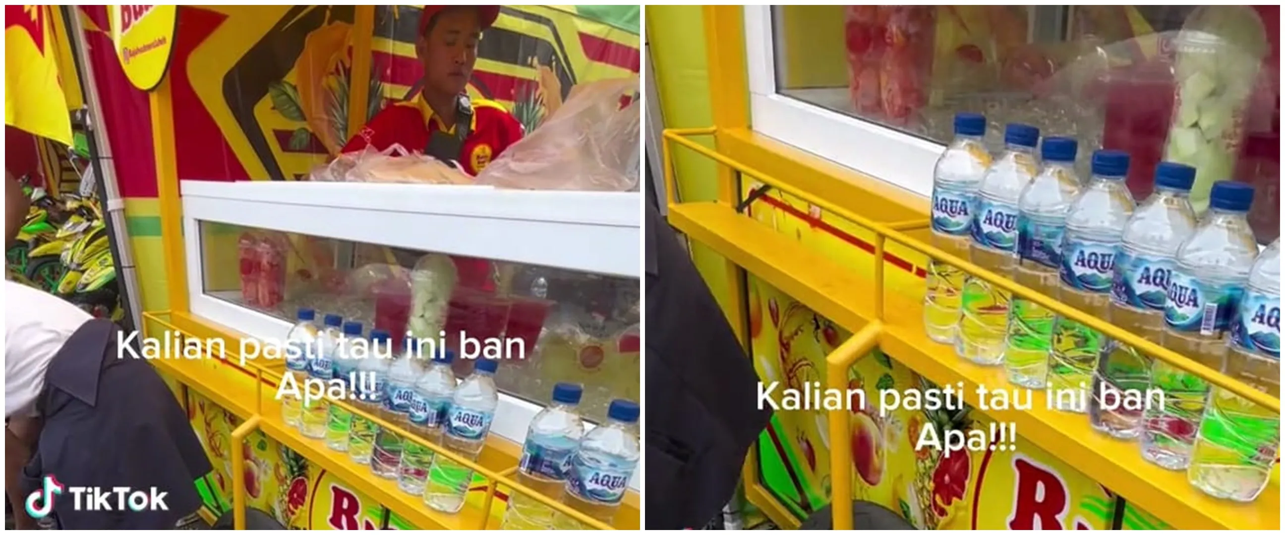 Gerobak pedagang kaki lima pakai ban nyeleneh ini potretnya bikin geleng kepala, serasa mau racing