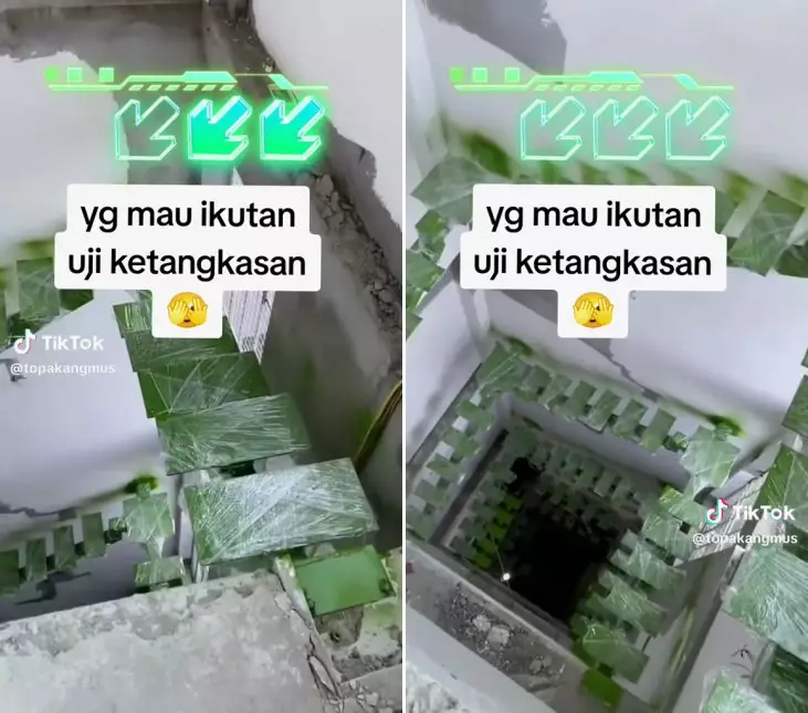 tangga bikin jantungan © TikTok tangga bikin jantungan © TikTok