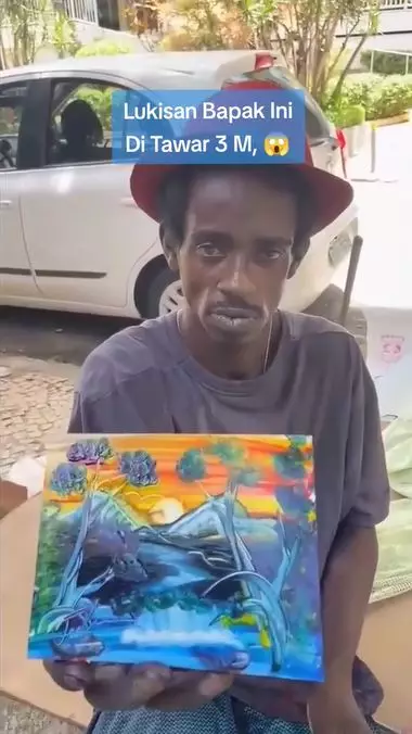 potret lukisan dibuat tanpa kuas laku miliaran rupiah TikTok