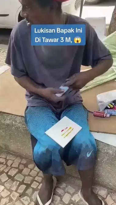 potret lukisan dibuat tanpa kuas laku miliaran rupiah TikTok