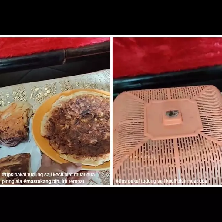 Jangan langsung ditumpuk, ini trik menyimpan makanan dalam tudung saji kecil agar bisa muat banyak