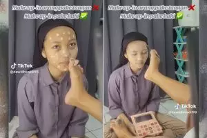 Fisik tak sempurna, wanita makeup wajah teman pakai kaki ini hasilnya bikin netizen angkat topi