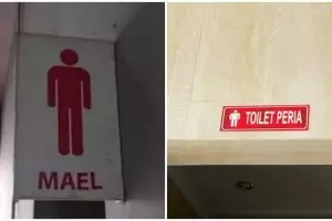 21 Potret kocak tanda petunjuk toilet ini nggak cuma kreatif tapi juga bikin cekikikan