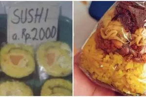 11 Potret kocak nasi kuning ini bentuknya nggak umum banget, ada mirip ikan Lele