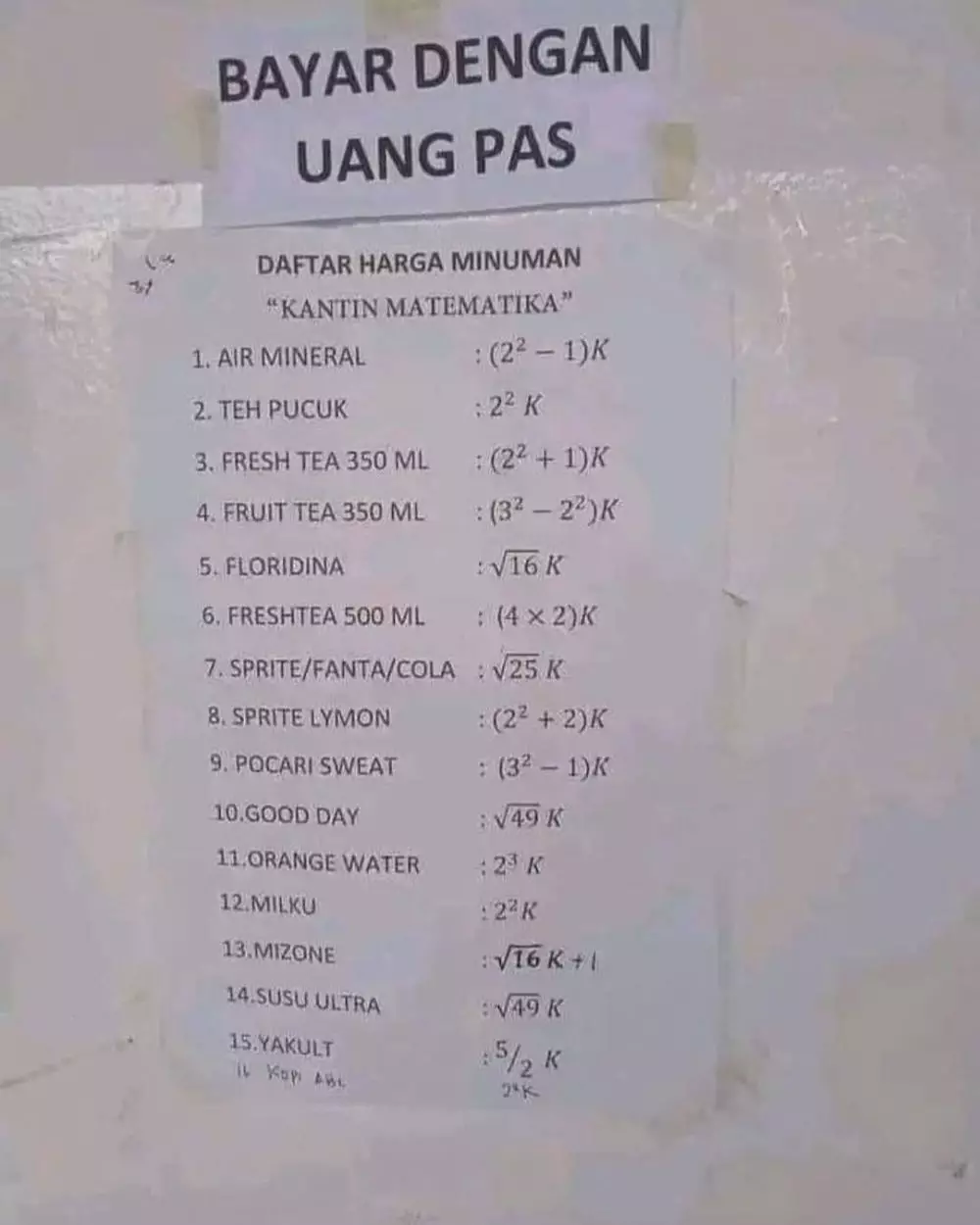 Potret menu ada yang mirip soal matematika Berbagai sumber Potret menu ada yang mirip soal matematika Berbagai sumber