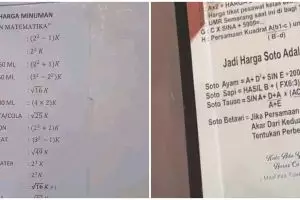 11 Tulisan kocak menu di warung makan ini bikin konsumen puyeng abis, ada yang kayak soal matematika