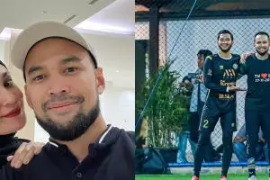 Momen Teuku Wisnu tiru gaya selebrasi Arhan, inisial nama istri di kaus malah jadi ajang tebak-tebakan
