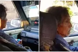 Momen kakek naik angkot tapi bayar pakai tutup botol ini banjir sorotan, tanggapan sopir bikin haru