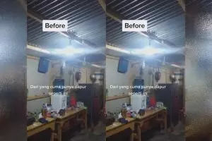 Serasa pindah rumah, 11 transformasi dapur dinding triplek usai renovasi jadi mewah pakai kitchen set