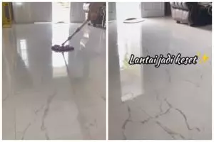 Trik mengepel lantai agar cepat kinclong dan kesat, cukup tambah 3 bahan dapur