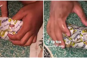 Pria ini pesan burger pakai layanan antar makanan, pas datang dapat bonus yang bikin geleng kepala