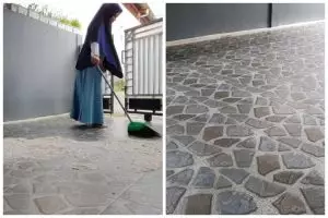 Trik bersihkan noda kusam membandel di lantai biar kinclong lagi, sederhana cuma pakai 1 ampas dapur