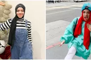 Pede pakai outfit tabrak warna, 11 potret penampilan nyentrik Sajidah Halilintar ini tuai sorotan