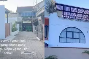 9 Potret rumah nyempil di gang buntu berdesain mirip vila di Santorini, cocok untuk kaum antisombong